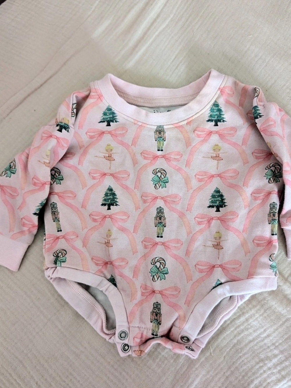 Mila & Rose Pink Nutcracker 3/4 Sleeve Twirl Bodysuit